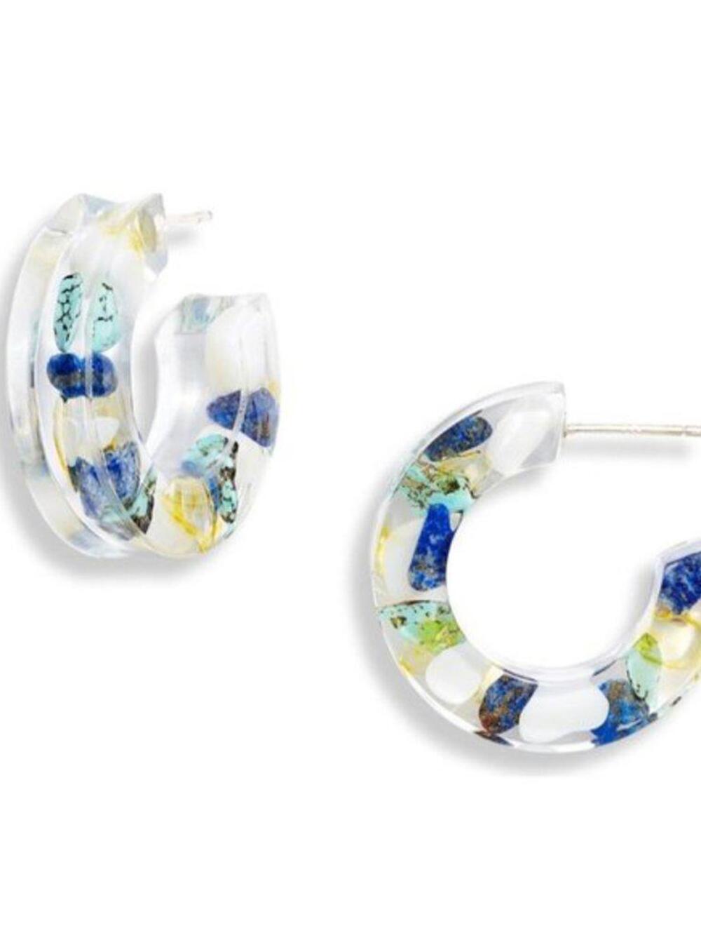 Madewell Confetti Acetate Hoop Earrings